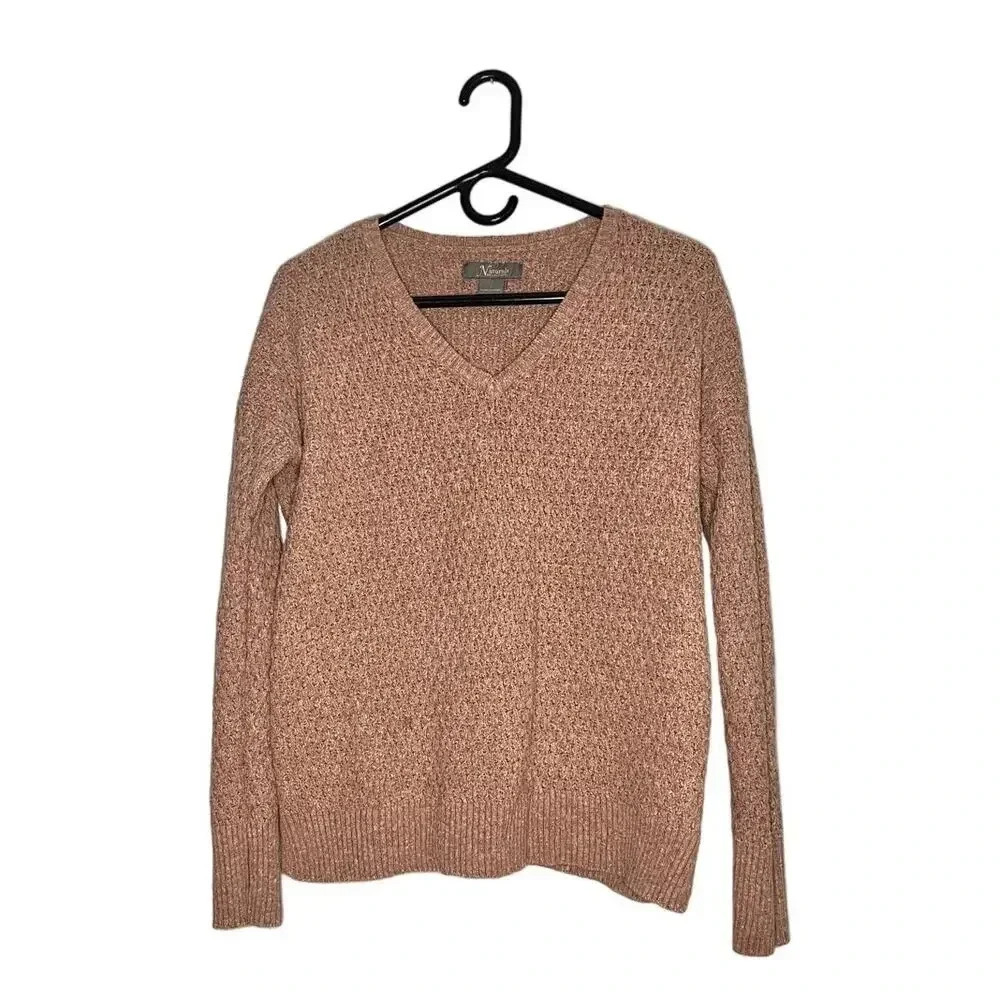 Natural Reflections Long Sleeve‎ V-neck Sweater L